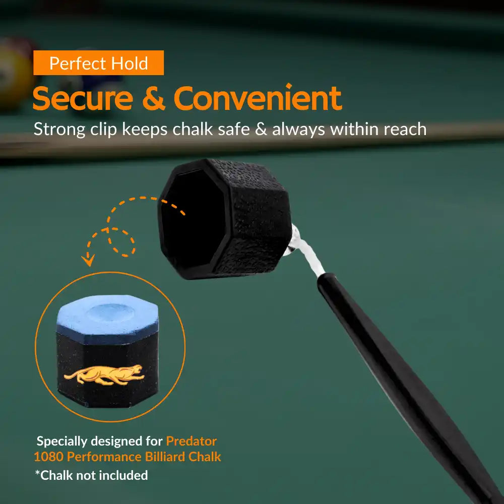 Predator 1080 Pro Series Octagonal Pool Chalk Holder with Flat Post