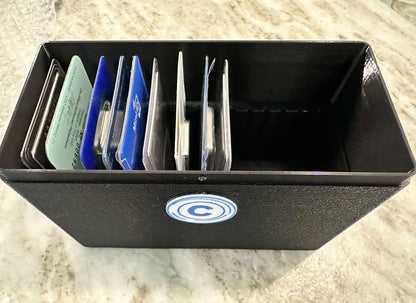 Assay Card Bin – Modular Storage for Gold & Silver Assay Cards – Stackable Bin – Precious Metals Organizer (70 × 148 mm) (Black)