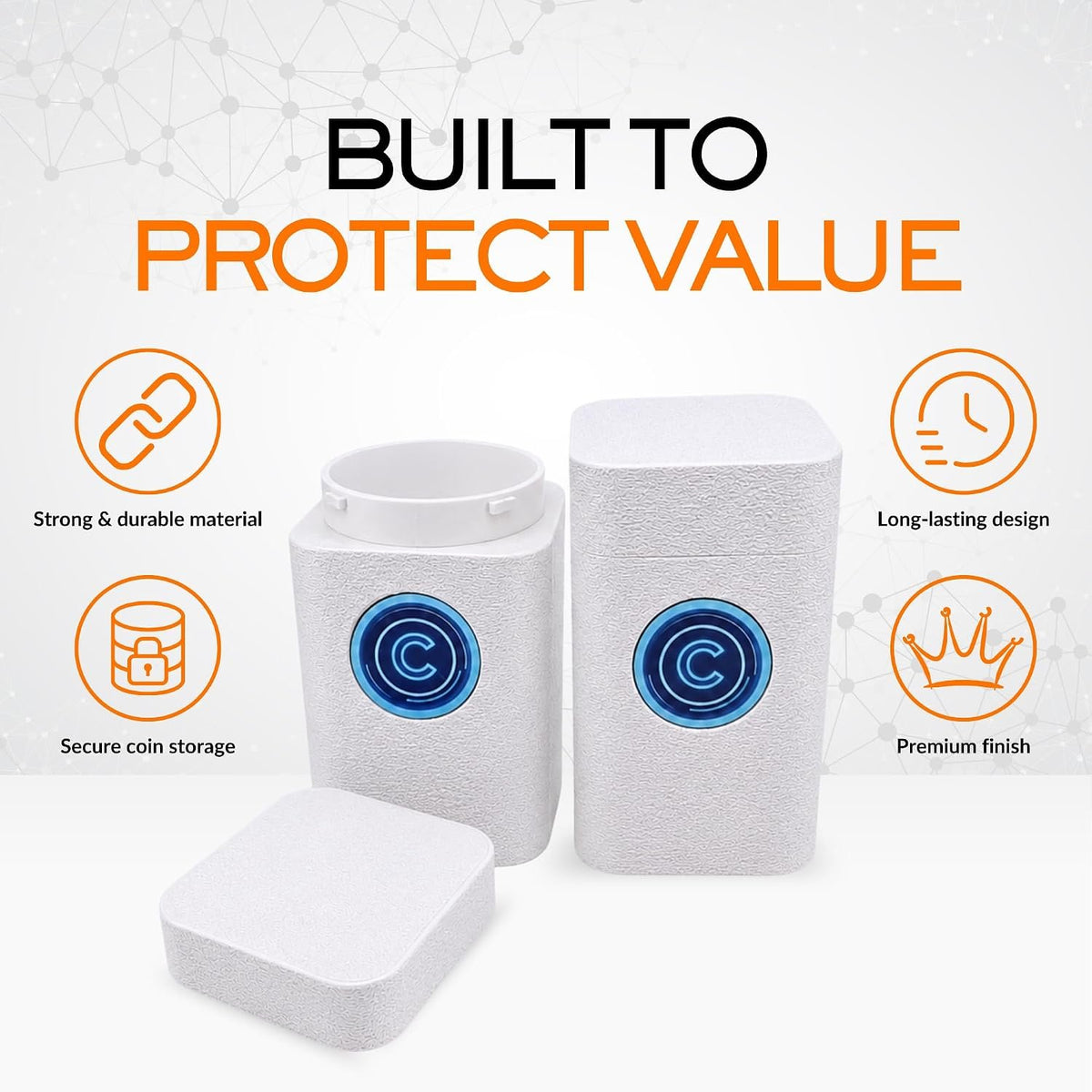 41mm Coin Stacker with NFC Smart Storage Silver Eagles (White)