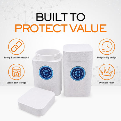 41mm Coin Stacker with NFC Smart Storage Silver Eagles (White)