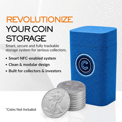 41mm Coin Stacker with NFC Smart Storage Silver Eagles (White)