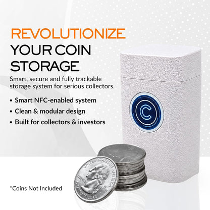 41mm Coin Stacker with NFC Smart Storage Silver Eagles (White)