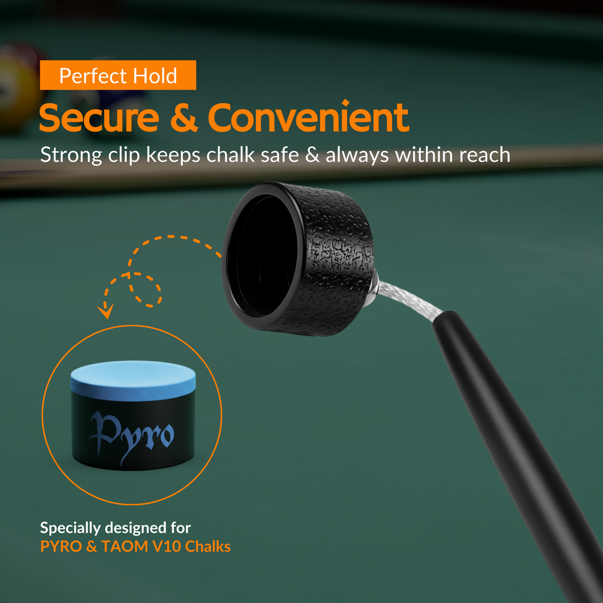 Pro Series Circle Pool Chalk Holder Durable Billiard Accessory
