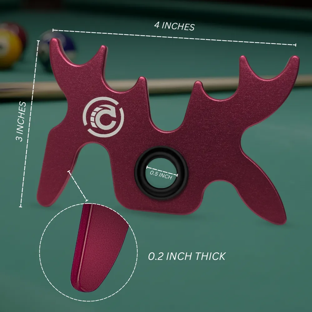 Raspberry Aluminum Moosehead Bridge Cue Rest