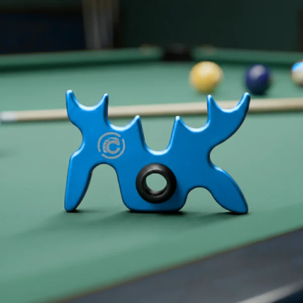 Blue Aluminum Moosehead Bridge Cue Rest